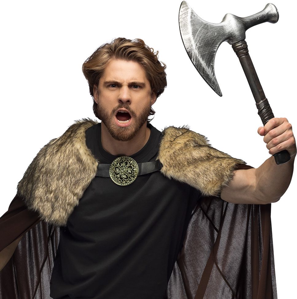 Zilveren Nep Vikingbijl 42cm