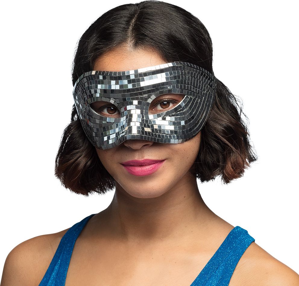 Zilveren Pailletten Disco Party Oogmasker