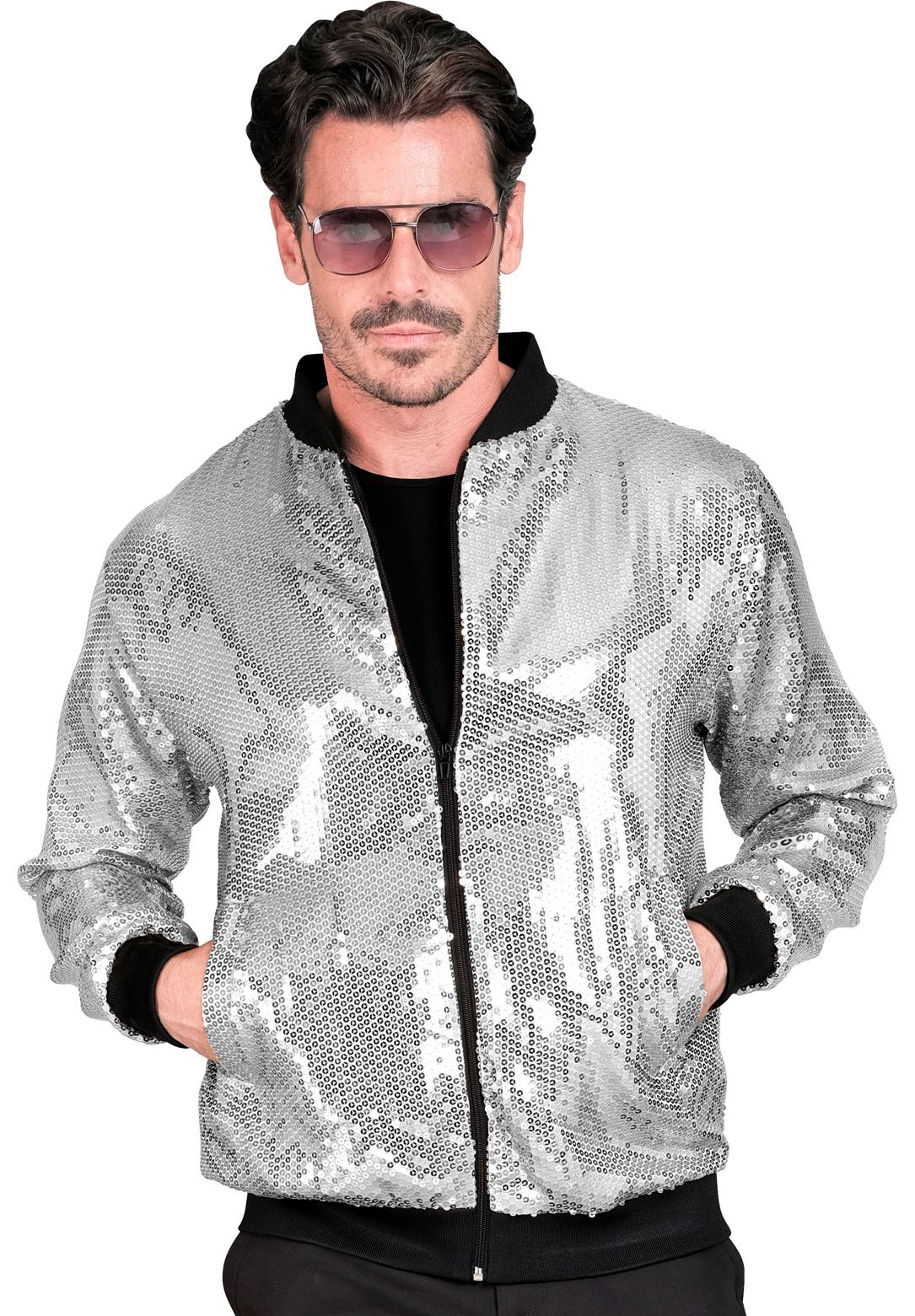 Zilveren Pailletten Foute Trainingsjas