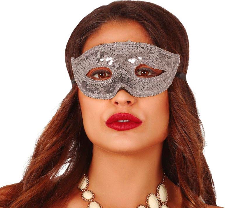 Zilveren Pailletten Oogmasker