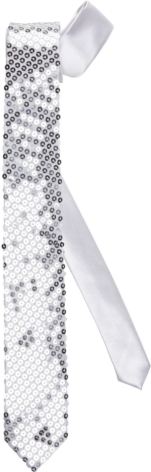 Zilveren pailletten stropdas