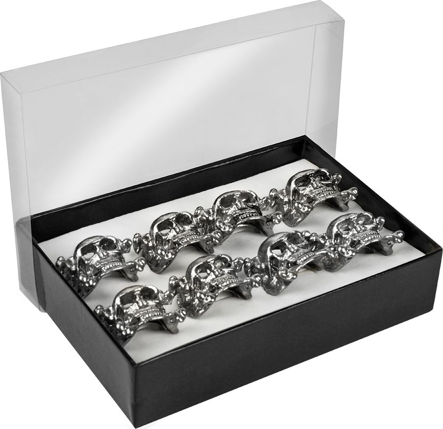 Zilveren Piraten Ringen Doodshoofd 8 Stuks