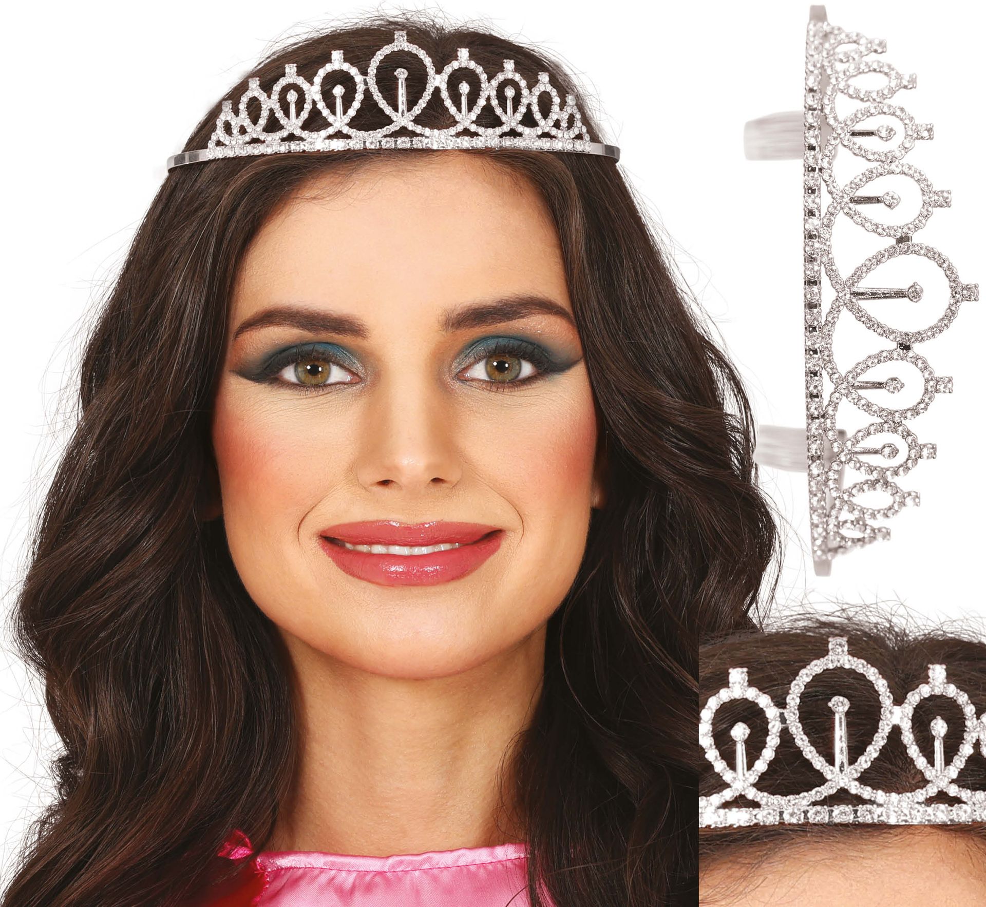 Zilveren Prinsessen Tiara met Edelstenen Dames