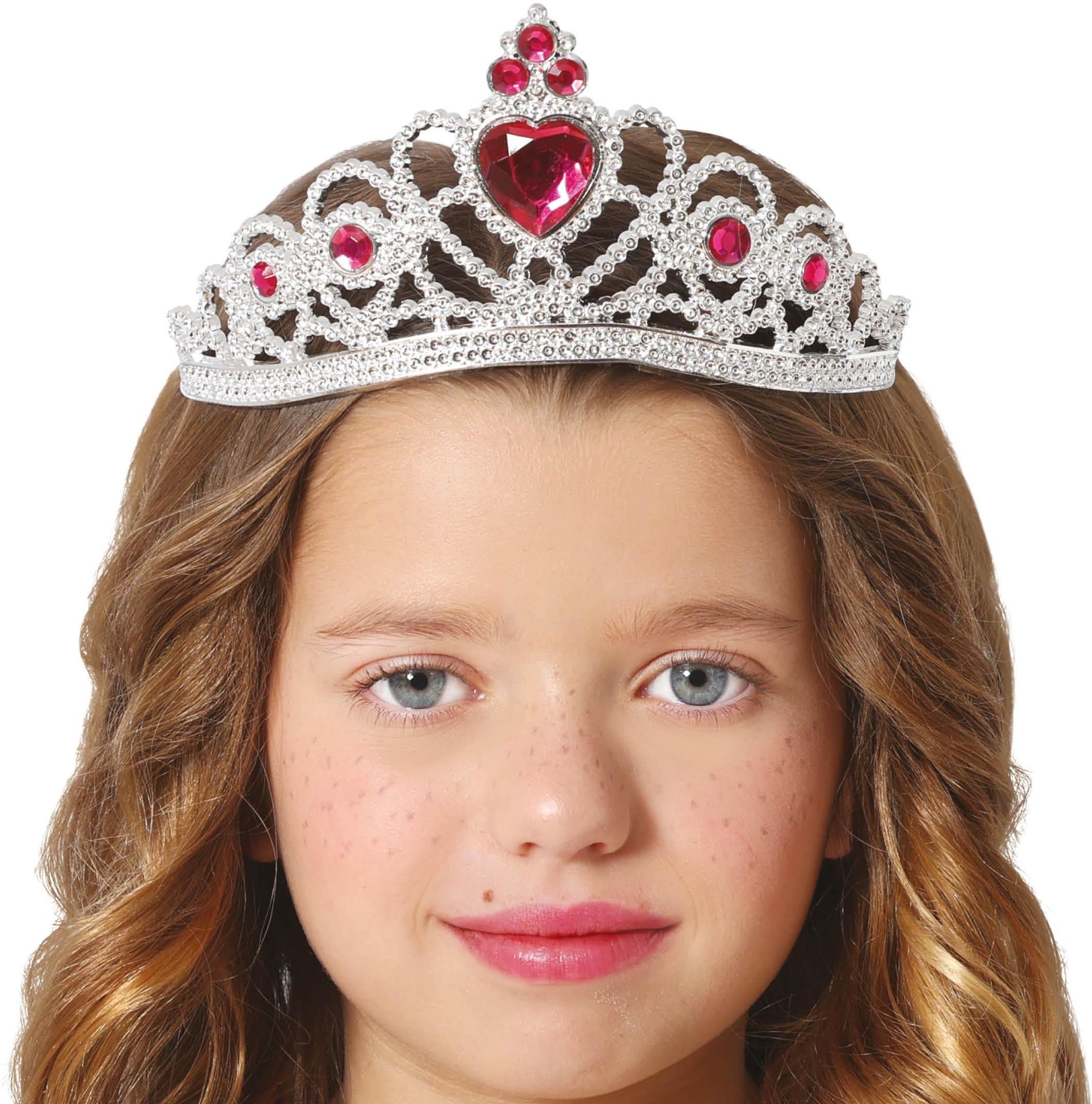 Zilveren Prinsessen Tiara Rode Edelsteen Meisjes