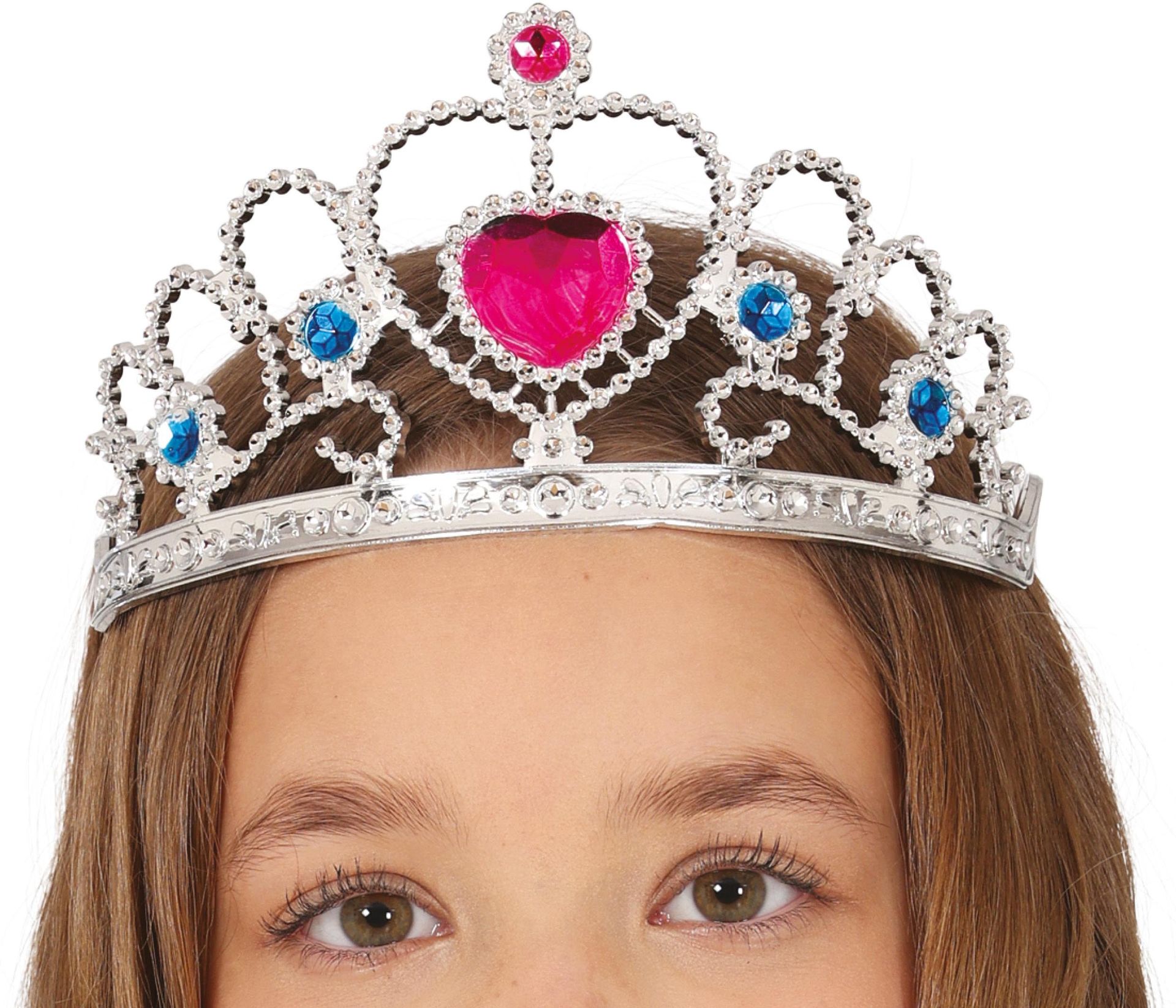 Zilveren Prinsessen Tiara Rood Hart Kinderen