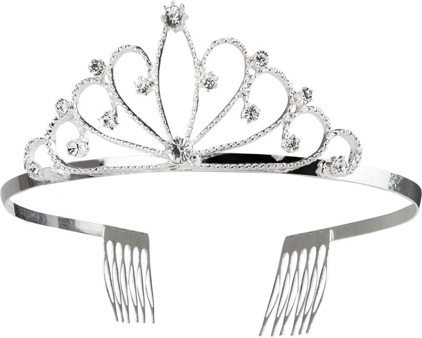 Zilveren royal queen glitter tiara