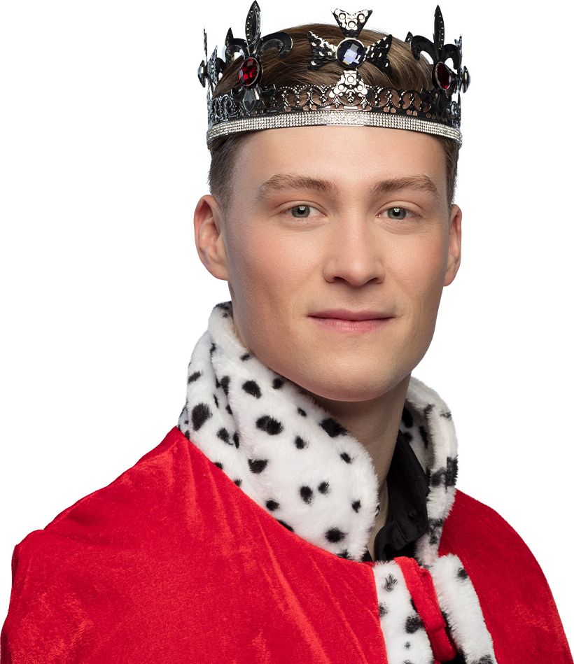 Zilveren Royale Kroon met Edelstenen