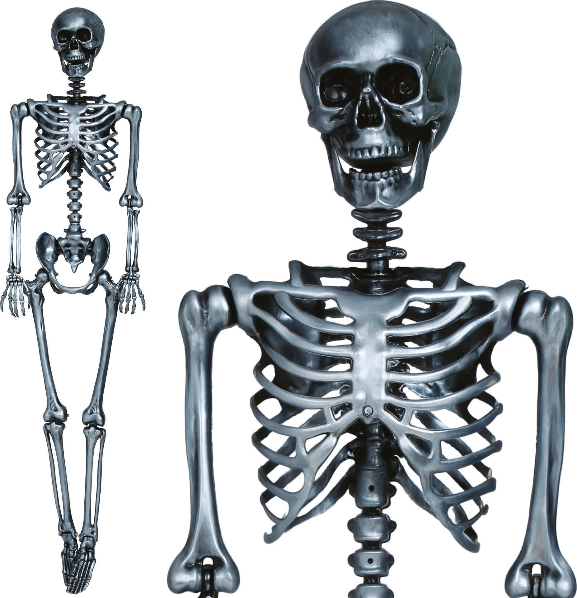 Zilveren Skelet Pop Decoratie