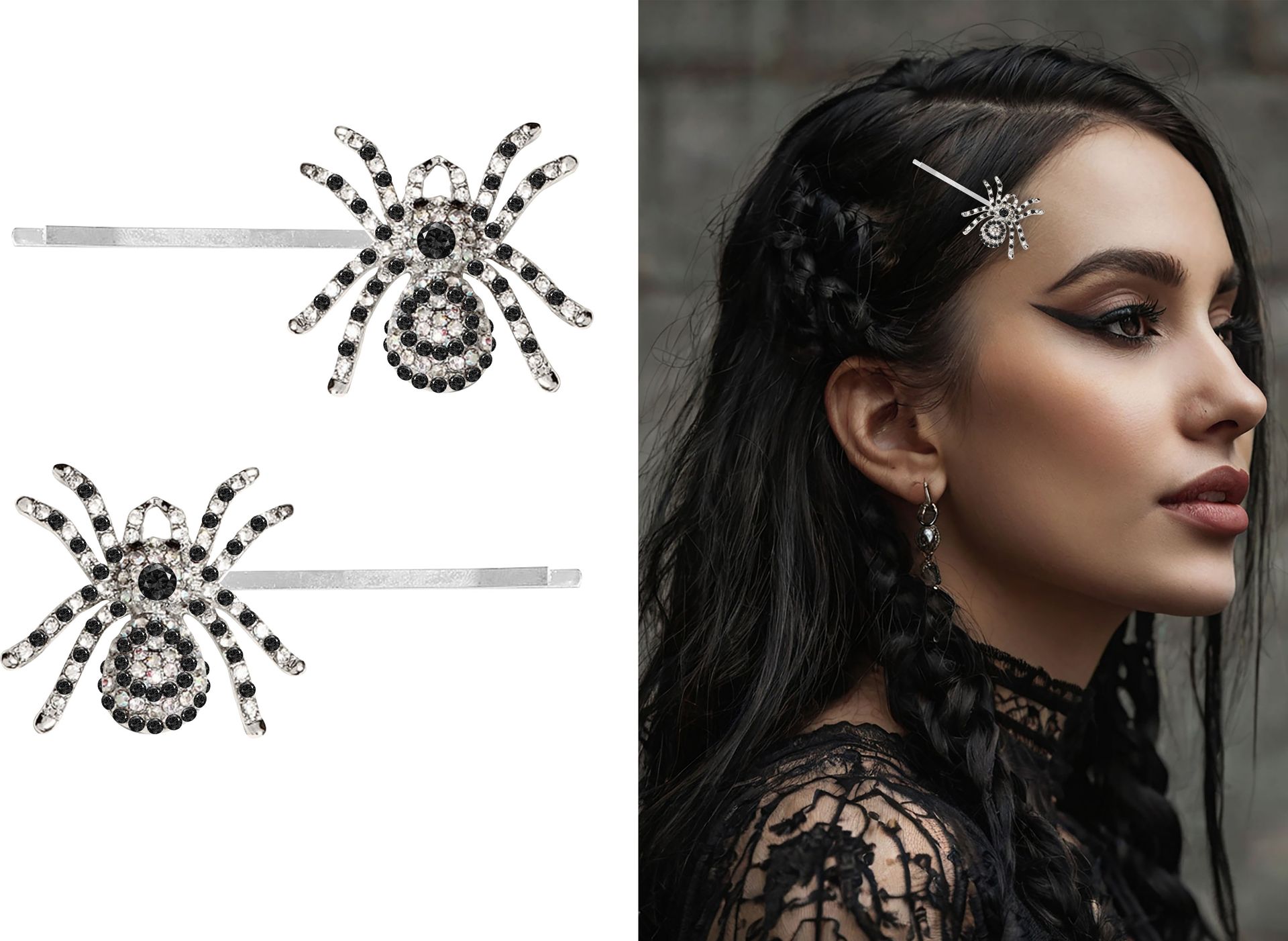 Zilveren Spin Haarclip Glinsterend