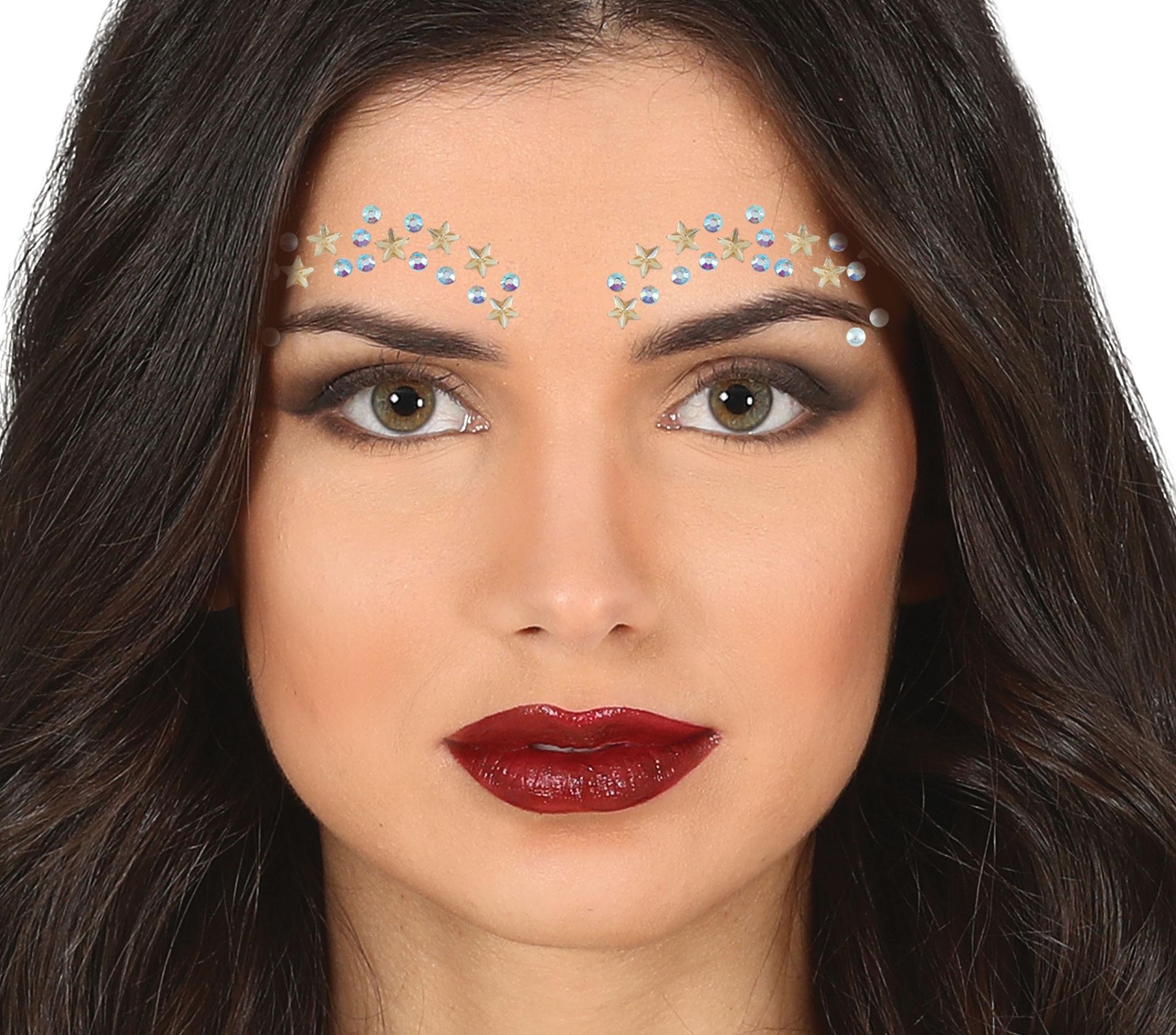 Zilveren Sterren & Parels Gezichtsjuwelen