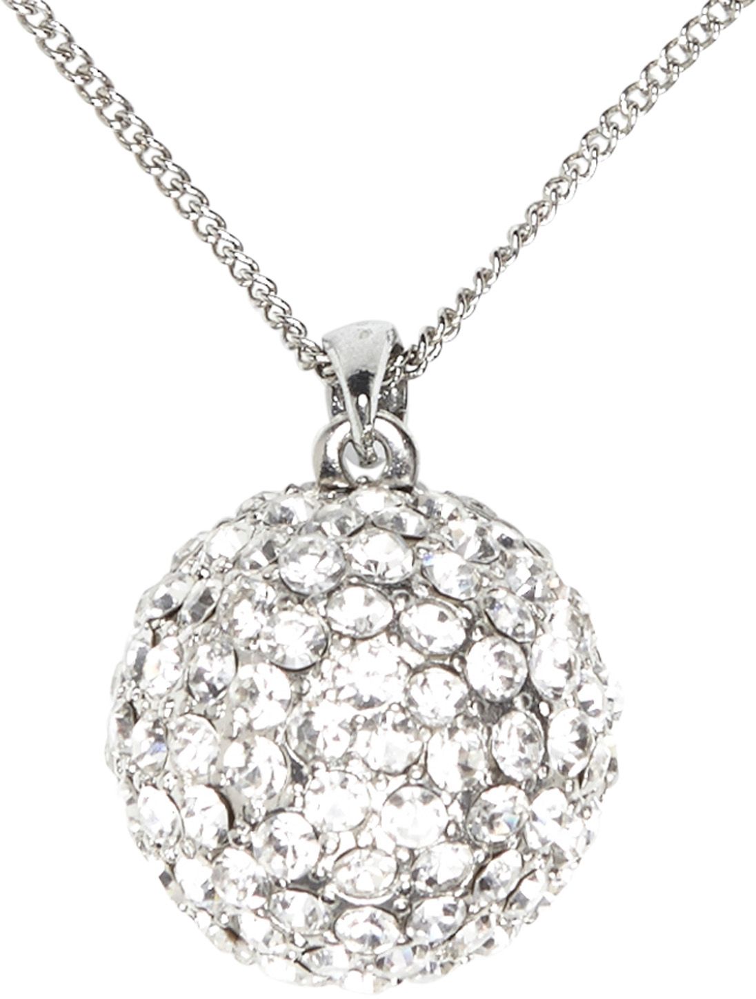 Zilveren Strass Bol Ketting