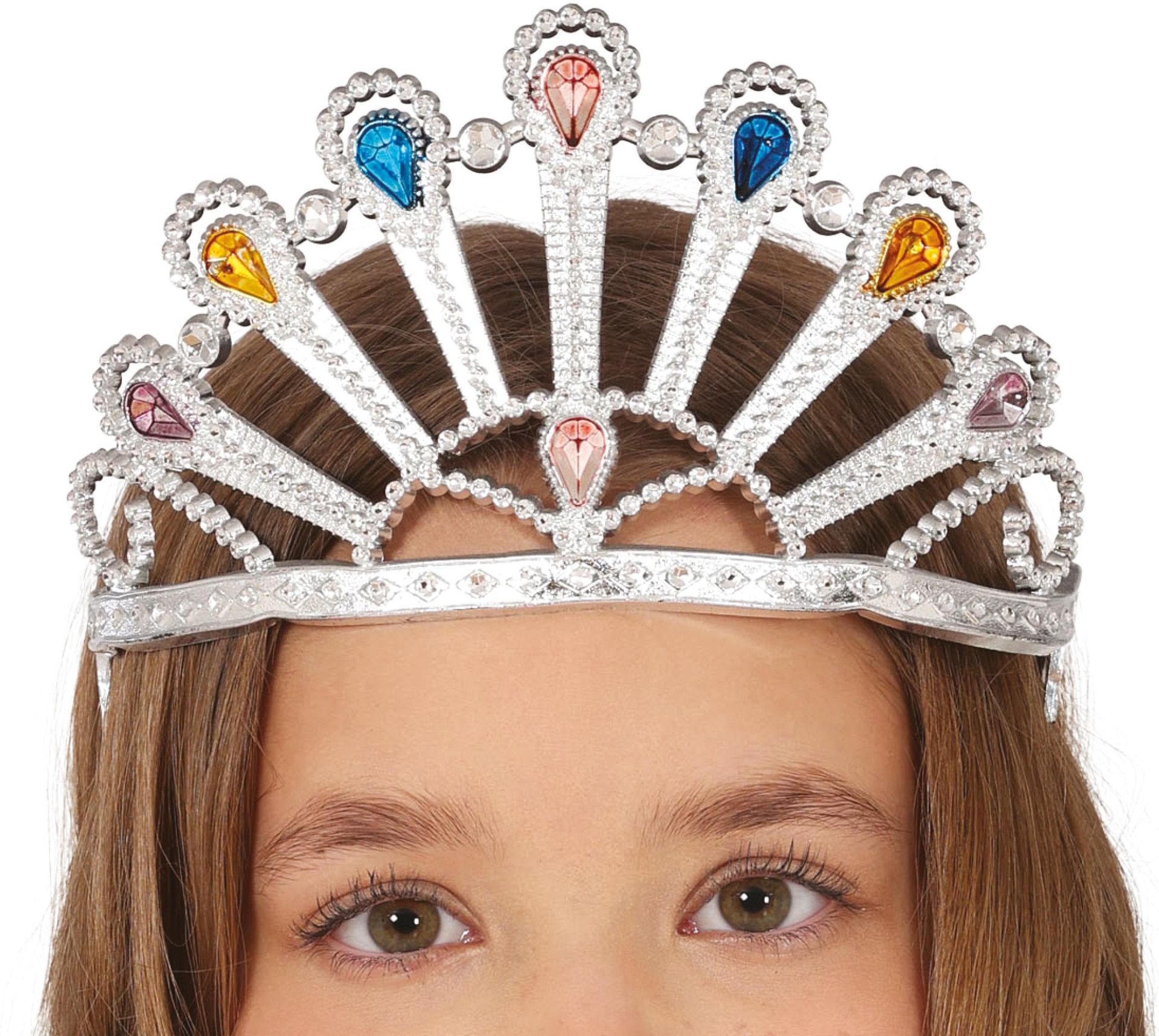 Zilveren Tiara met Edelstenen Kinderen