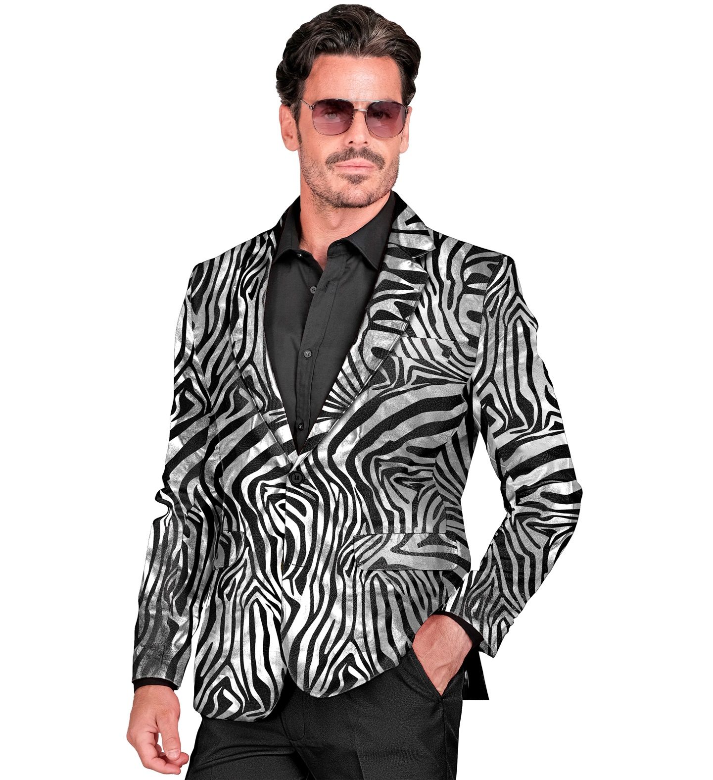 Zilveren Tijgerprint Colbert Heren