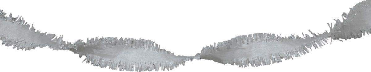 Zilverkleurige crepe papier slinger 24 meter