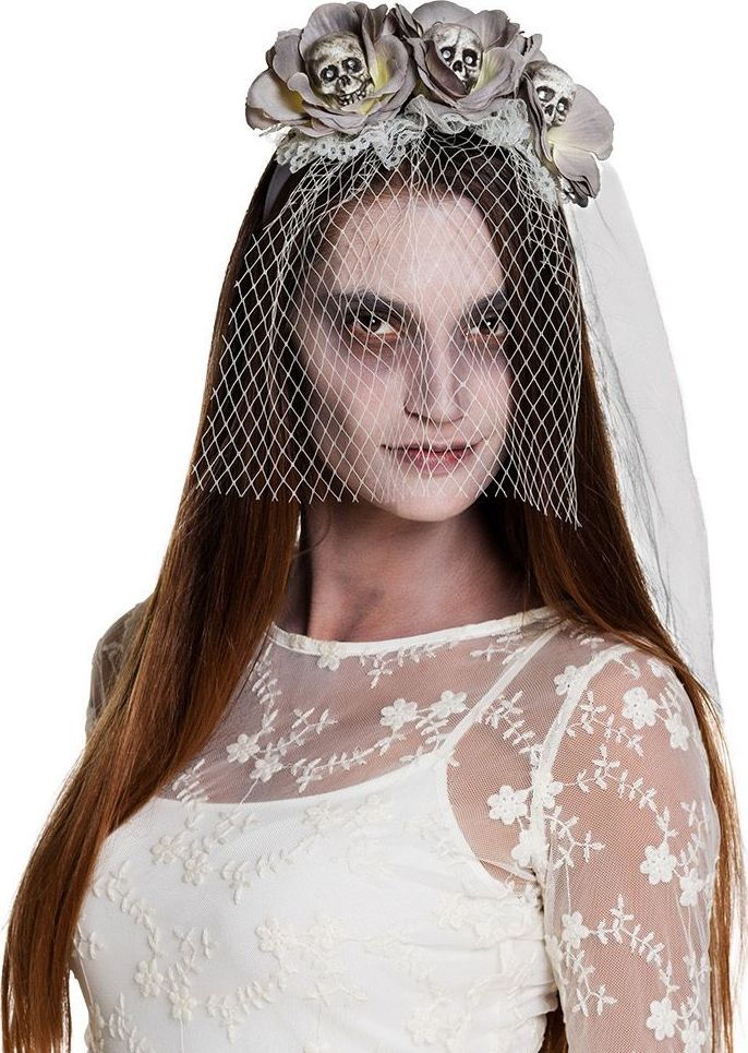 Zombie Bruid Doodskopjes Tiara