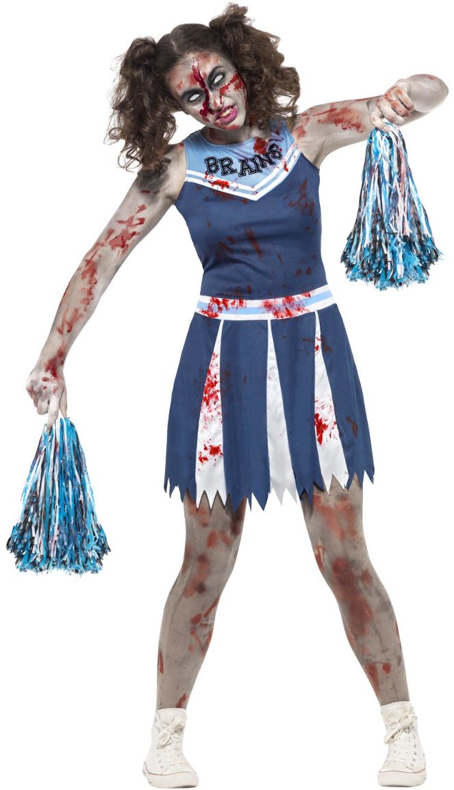 Zombie cheerleader pakje blauw
