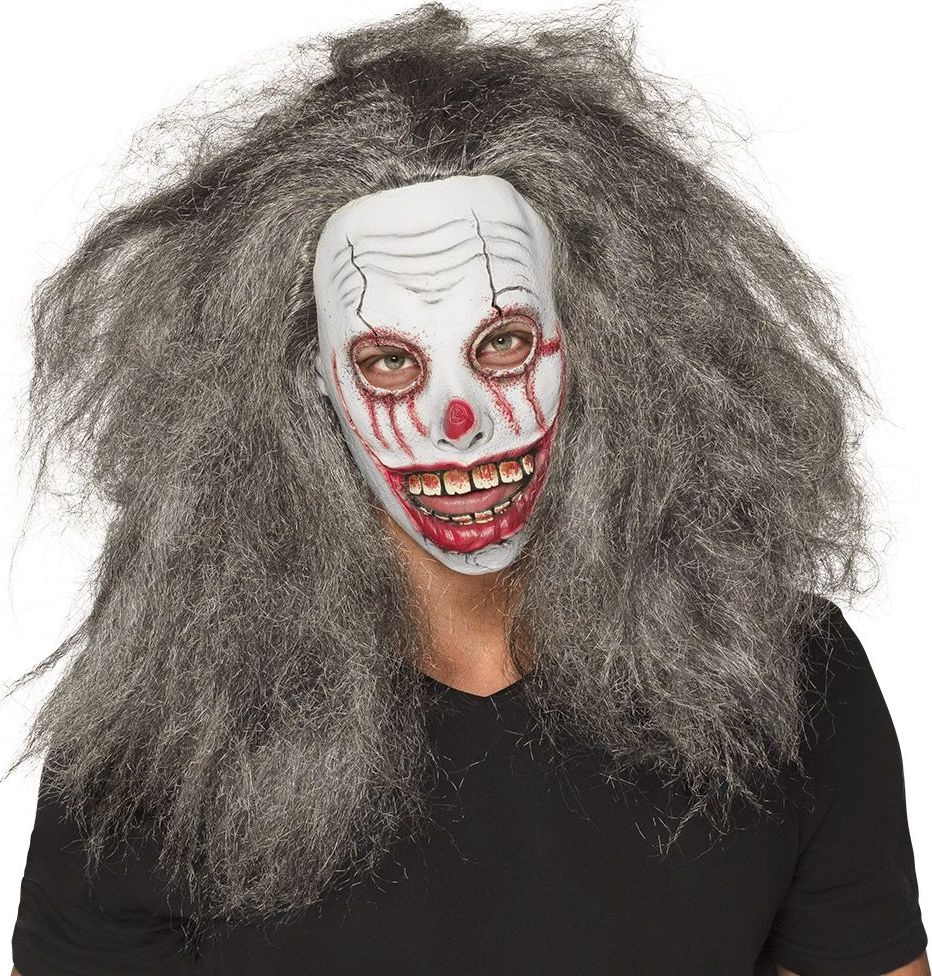 Zombie Clown Masker met Haar