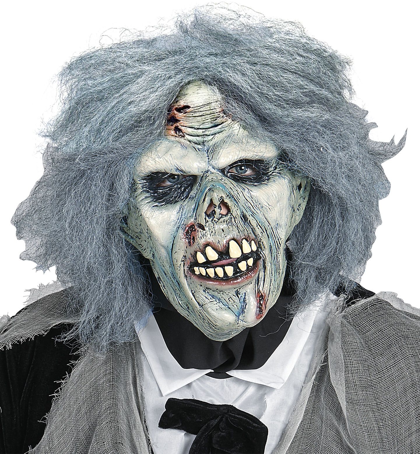 Zombie horror masker met pruik
