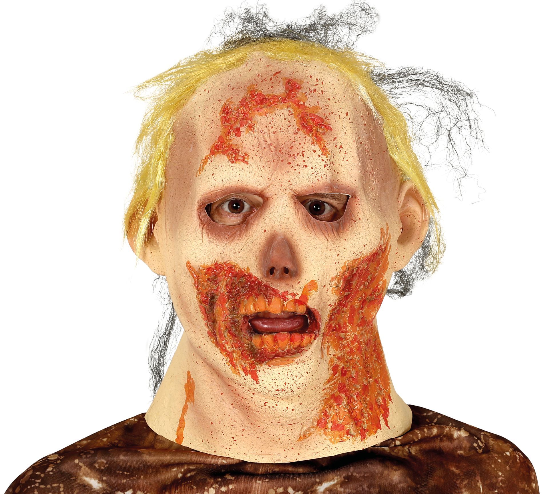Zombie masker met blond haar