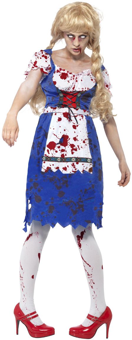 Zombie oktoberfest kostuum blauw