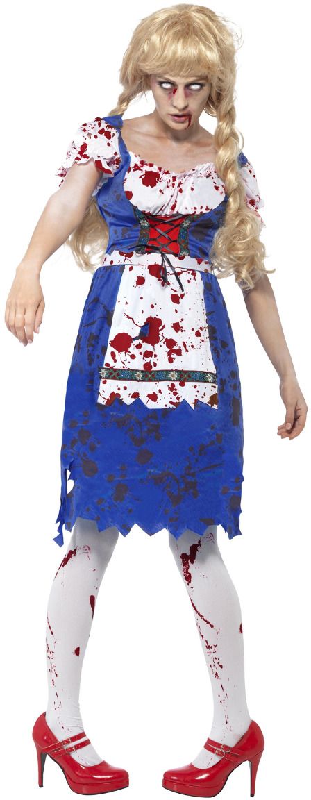 Zombie Oktoberfest Kostuum Blauw