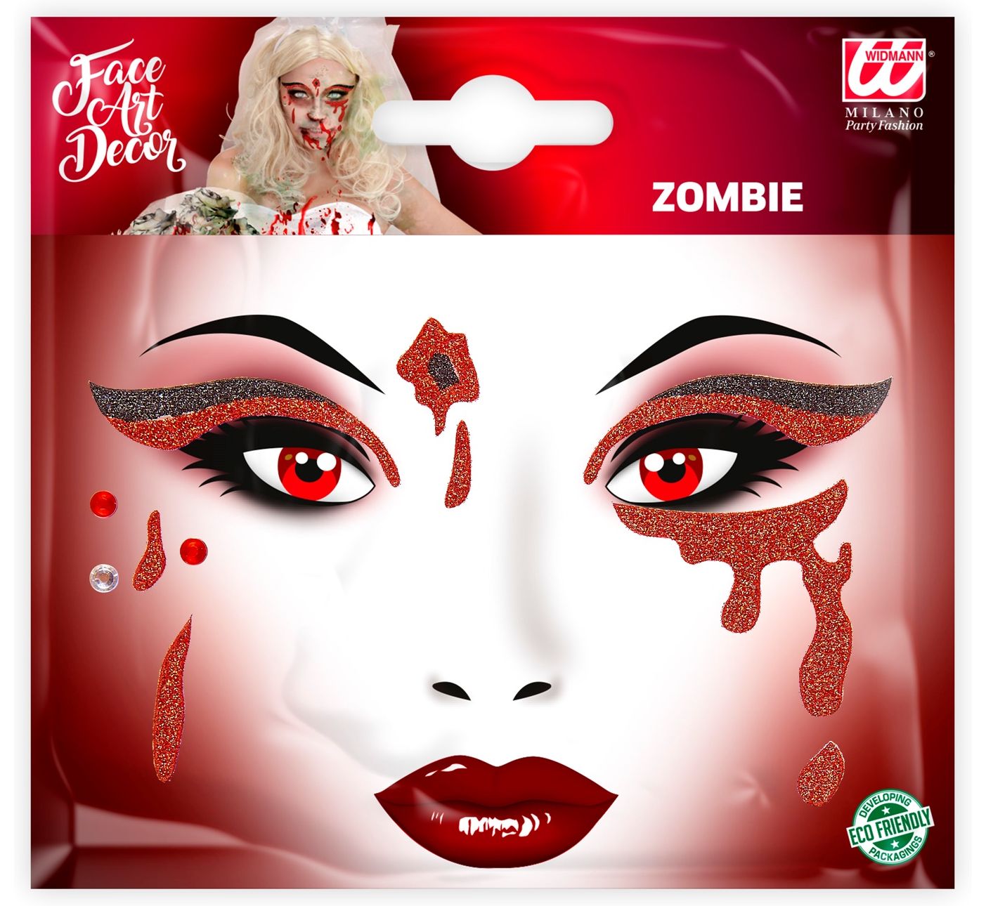 Zombie Schmink Gezicht Glitters