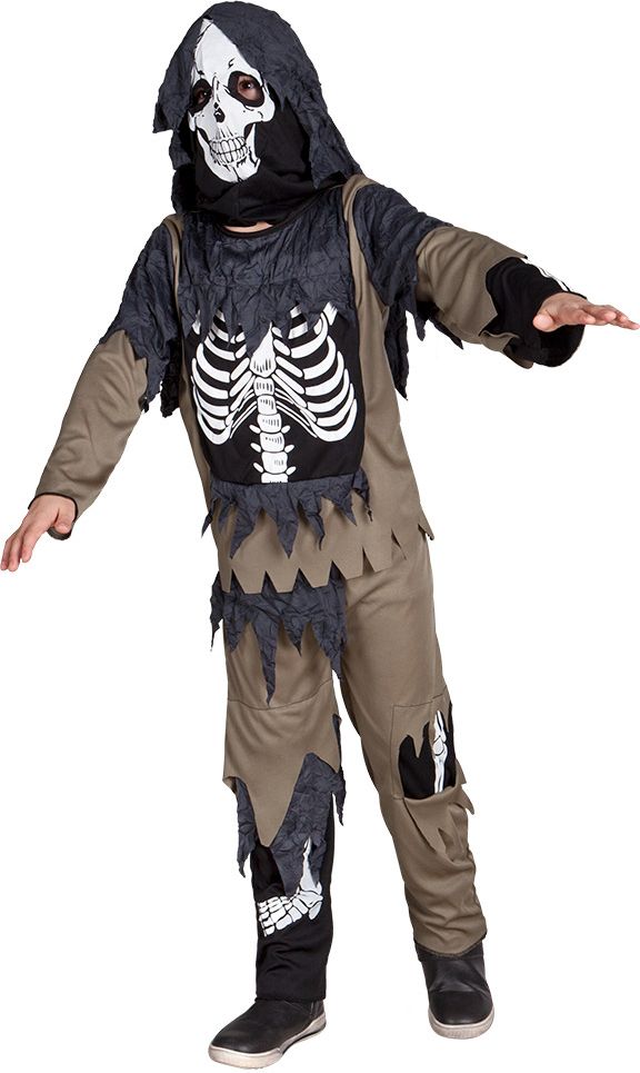 Zombie skelet kostuum kind