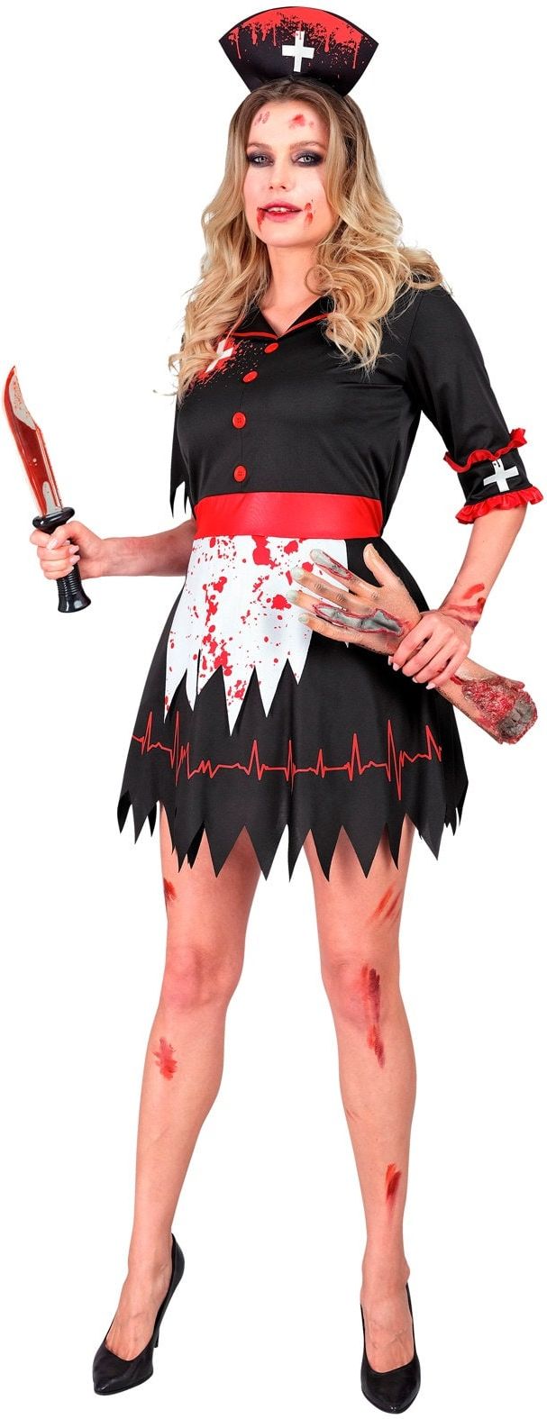 Zombie Verpleegster Kostuum Zwart Dames