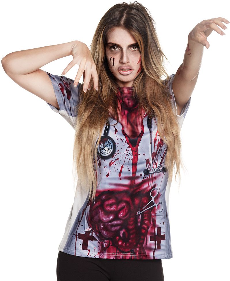 Zombie verpleegster shirt dames