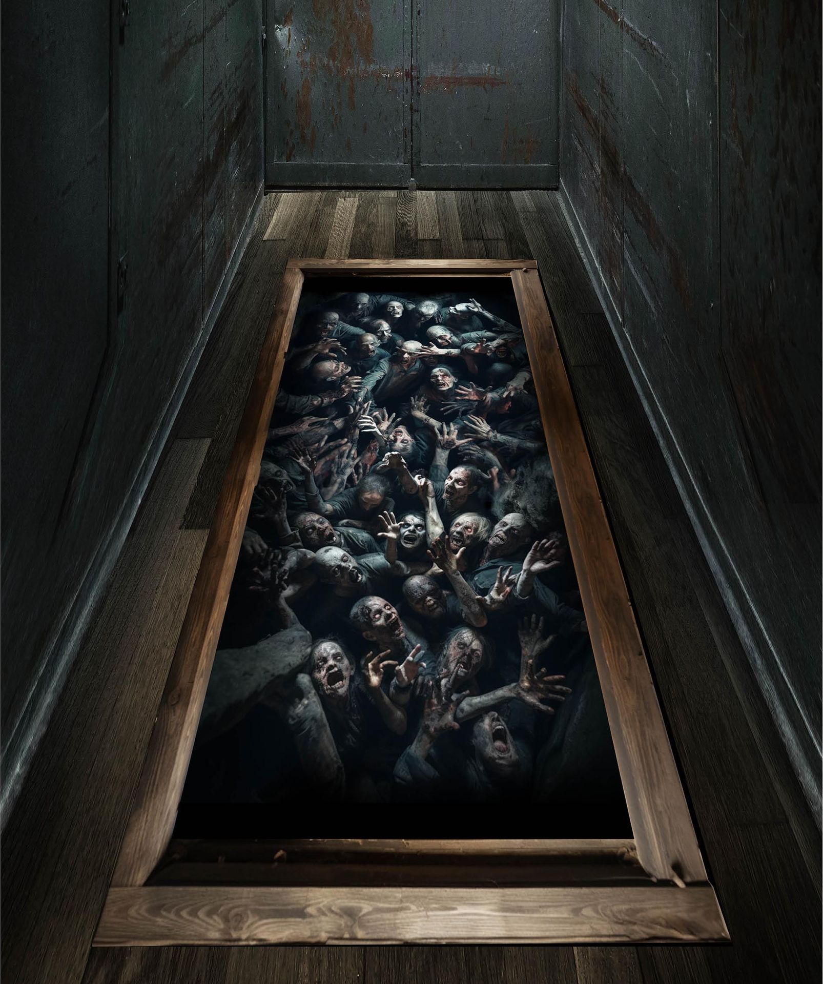 Zombies In Grafkelder Vloersticker