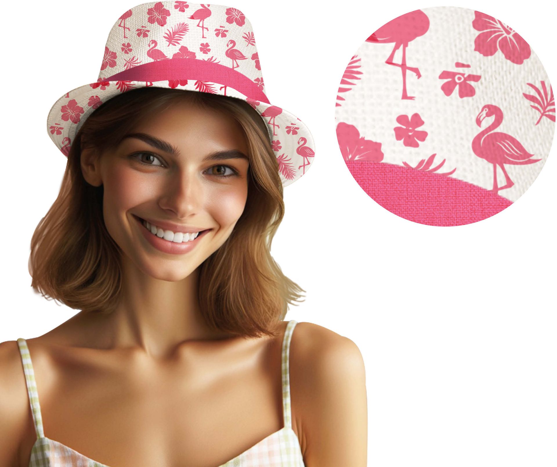 Zomerse Flamingo Hoed Volwassenen