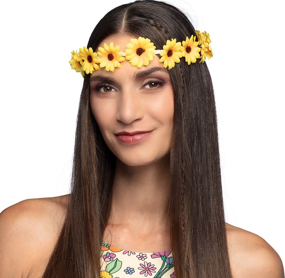 Zonnebloem Hoofdband Geel Hippie