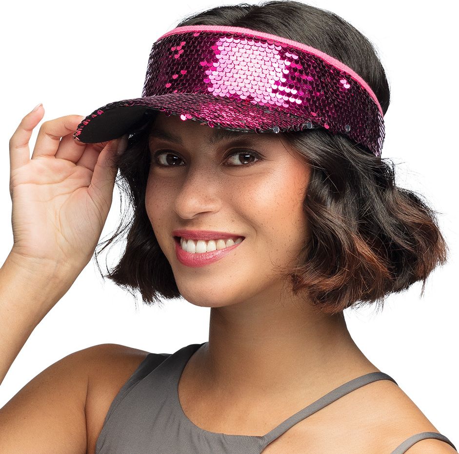 Zonneklep met Paarse Pailletten