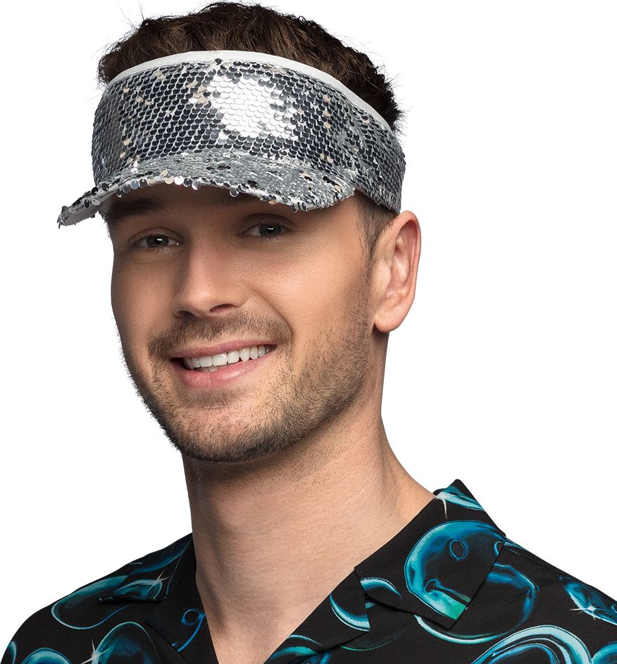 Zonneklep met Zilveren Pailletten