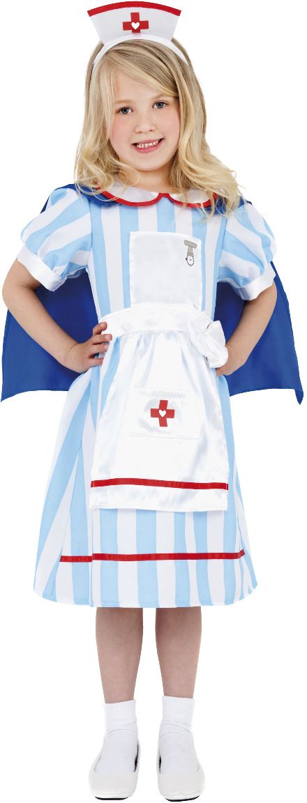 Zuster Meisjes Kostuum Blauw