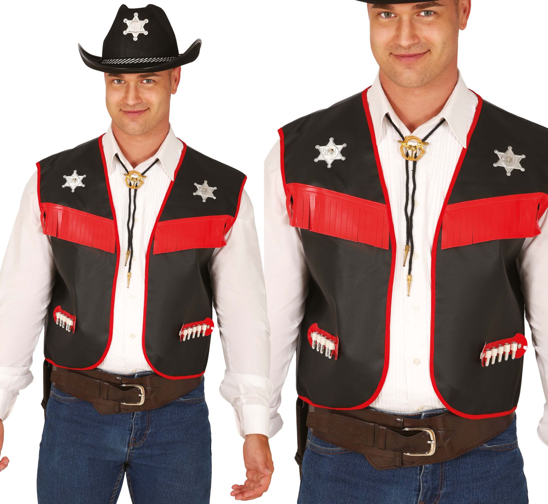 Zwart Cowboy Vest Volwassenen