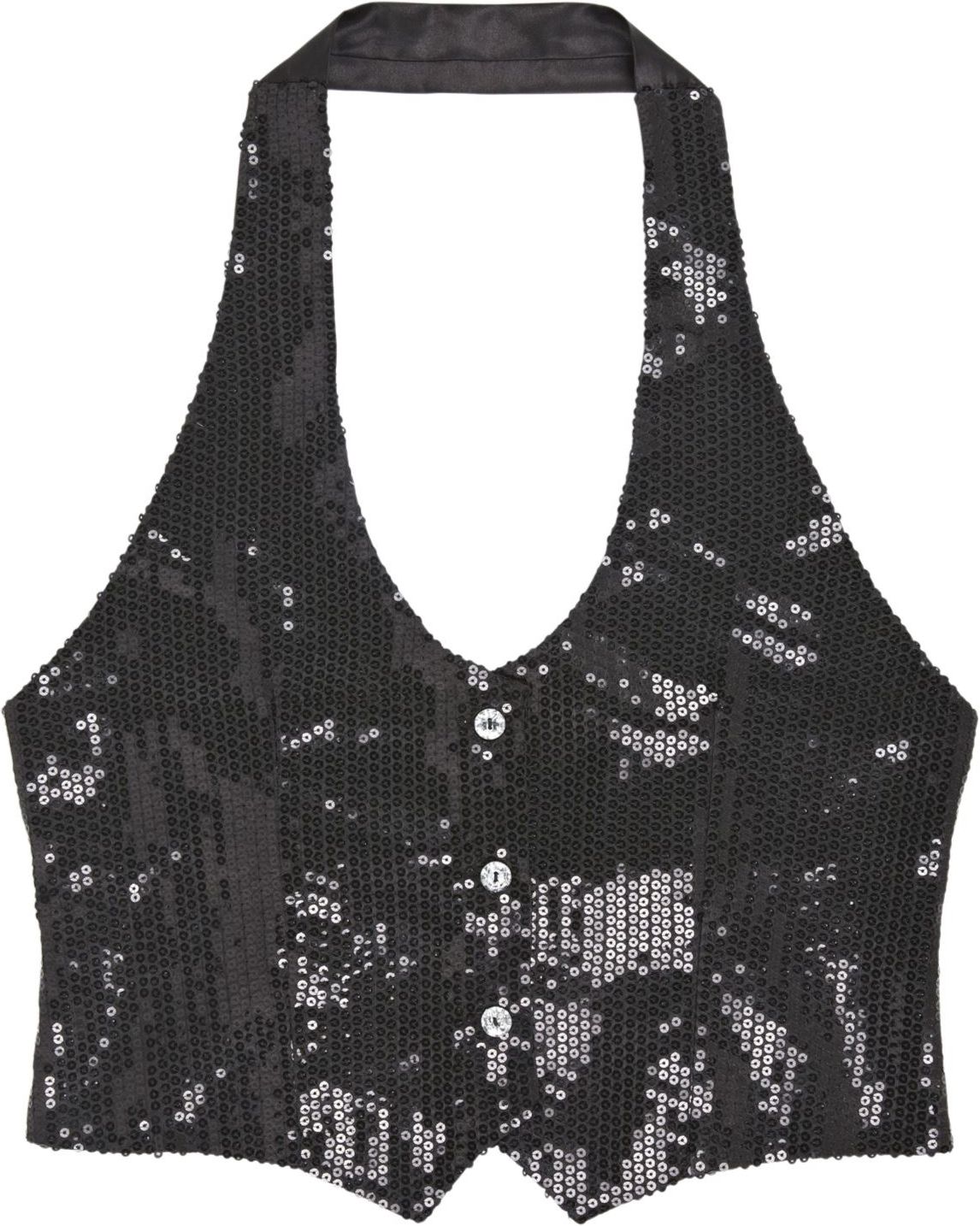 Zwart Dames Vest met Pailletten