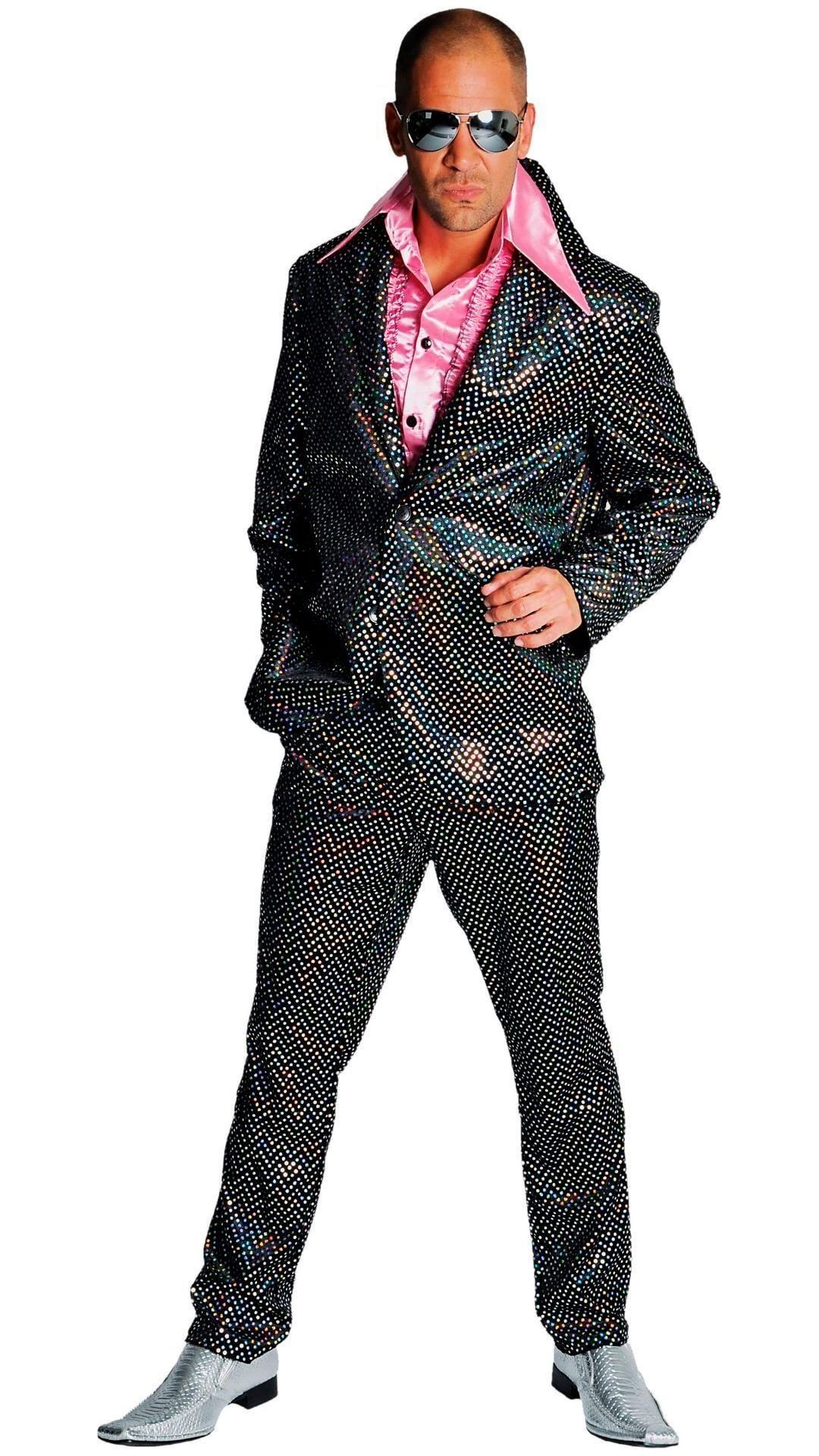 Zwart Disco Glitter Pak Heren
