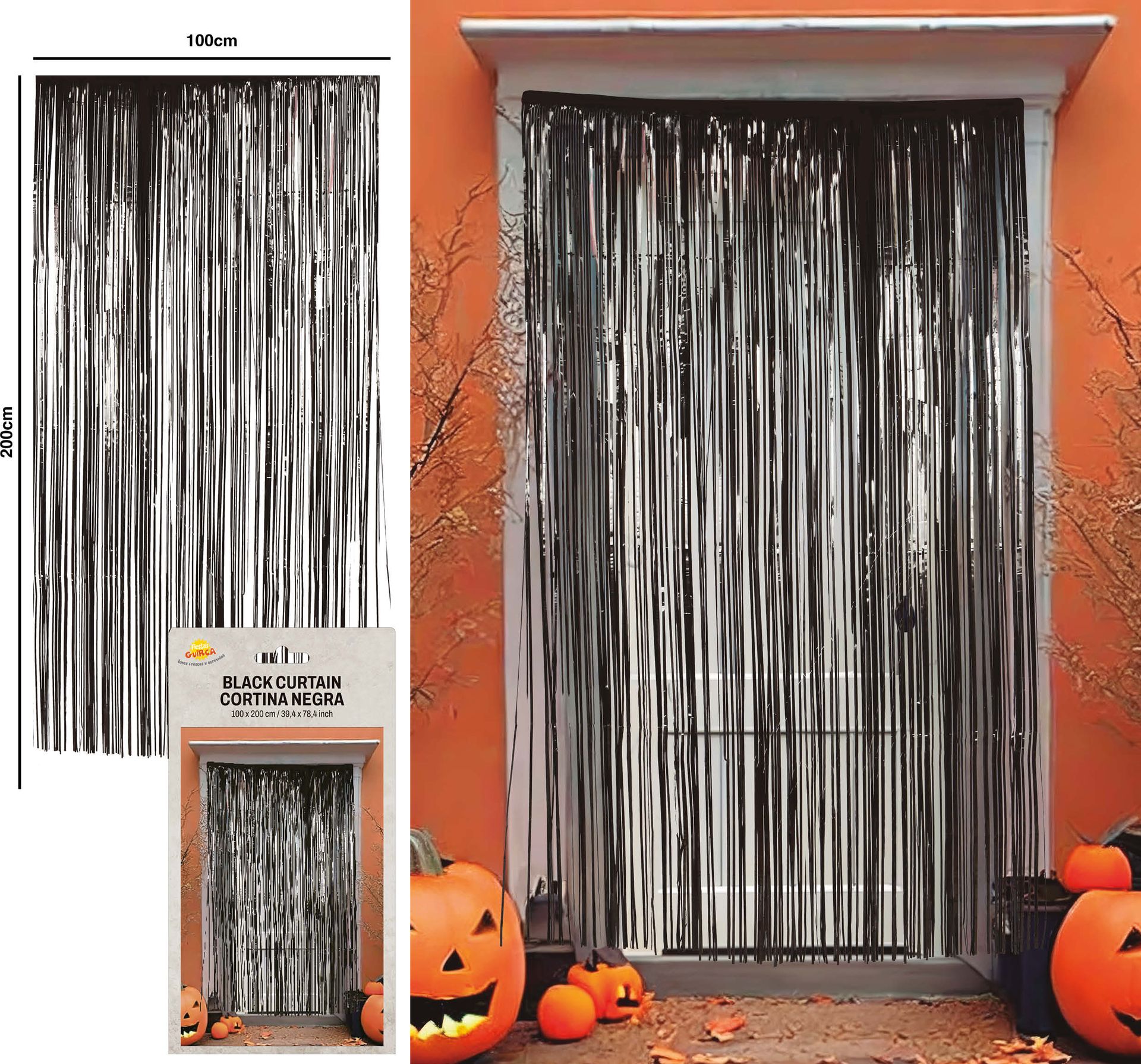 Zwart Folie Gordijn Halloween