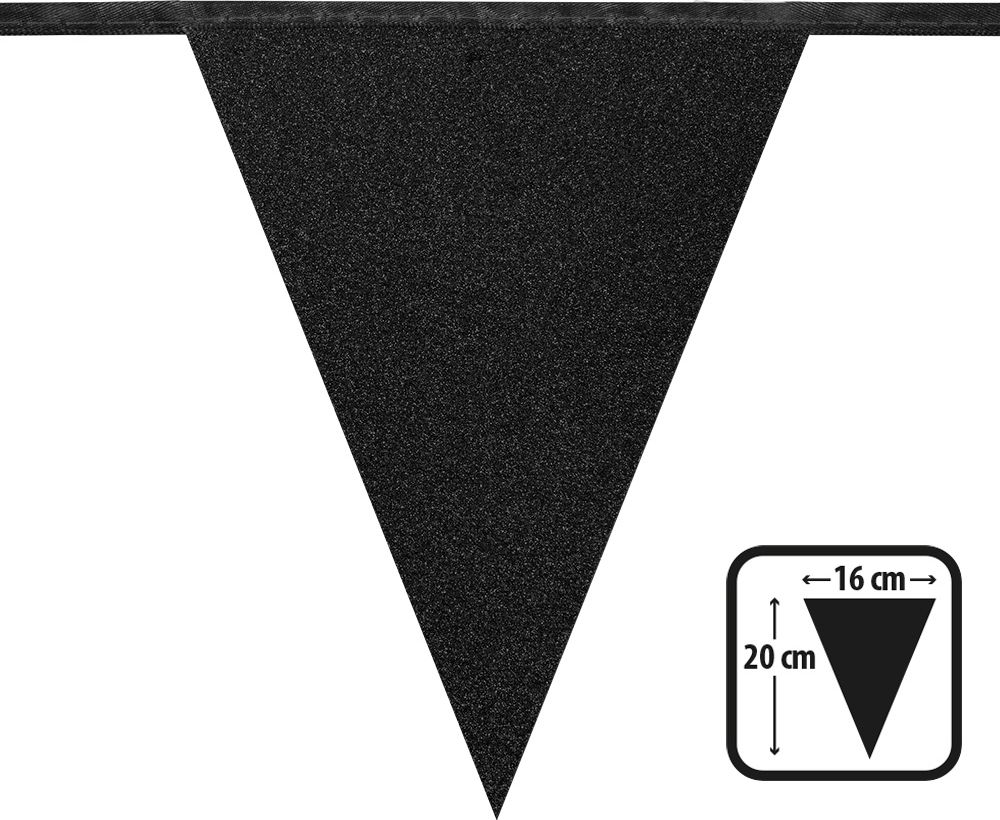Zwart Glitter Vlaggenlijn Karton