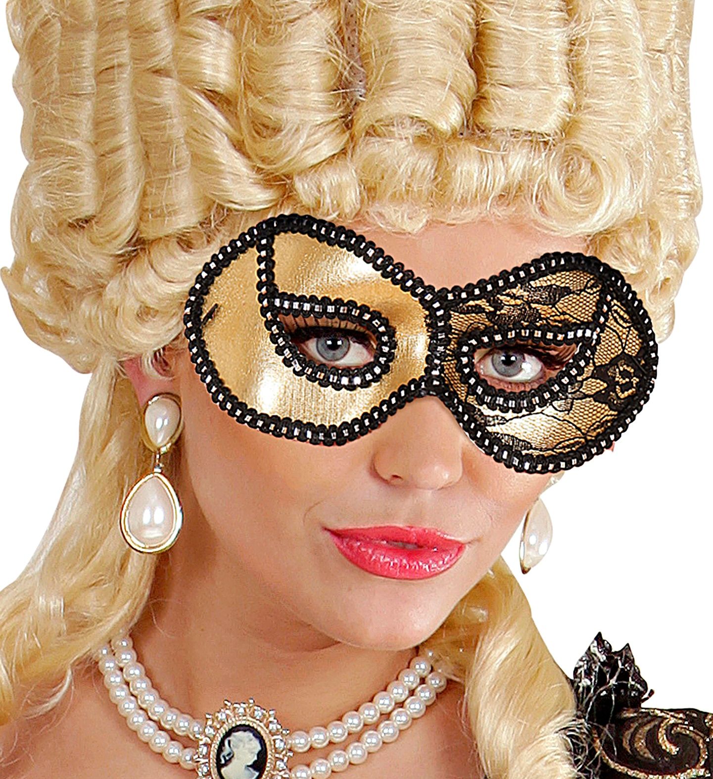 Zwart Gouden Oogmasker