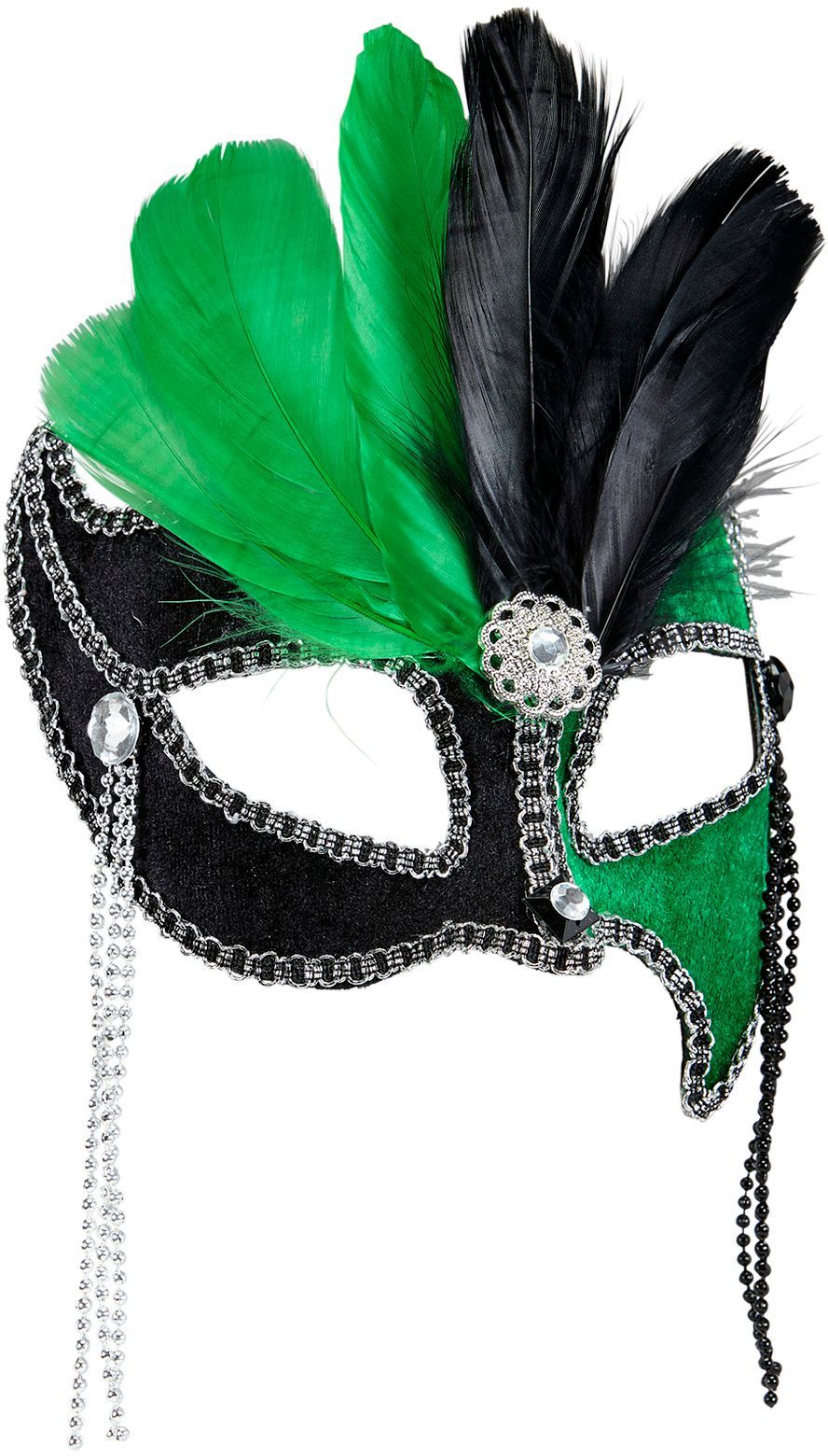 Zwart-Groen Gala Oogmasker