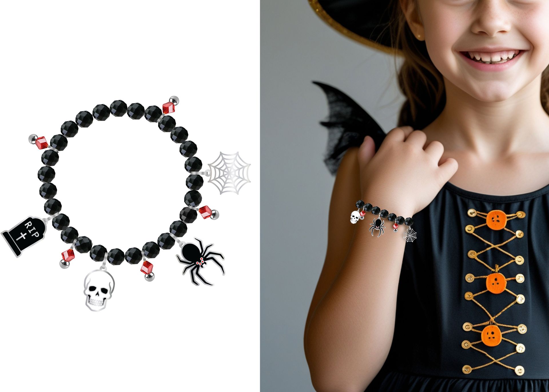 Zwart Halloween Armbandje Kind