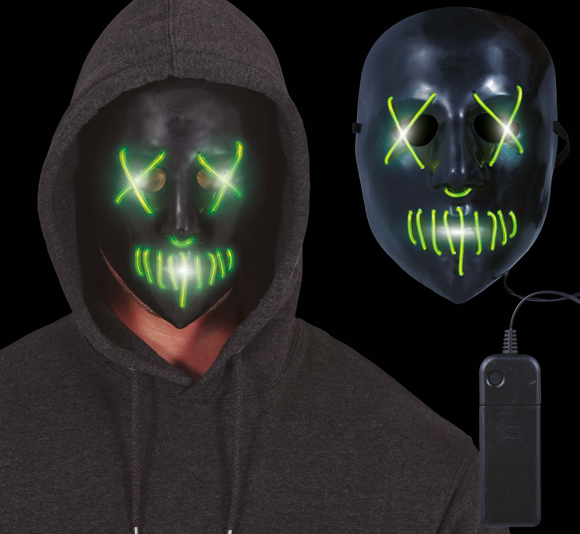 Zwart Halloween Lichtmasker