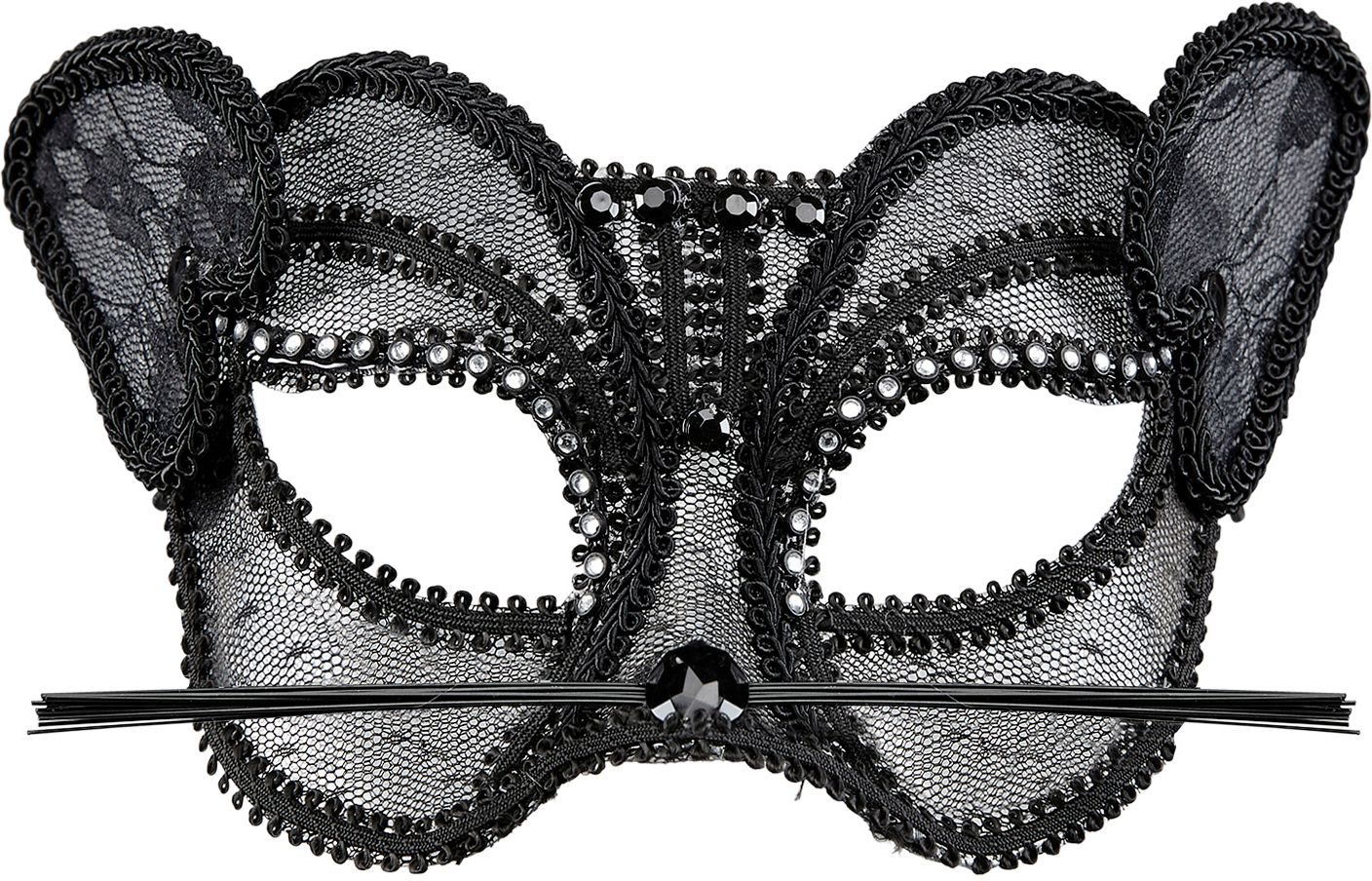 Zwart Kanten Oogmasker Kat
