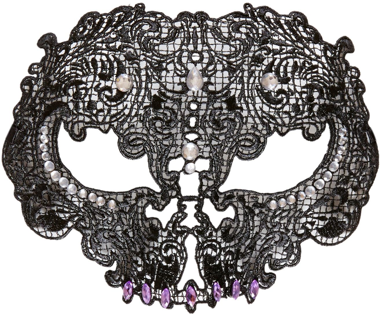 Zwart Kanten Schedel Masker