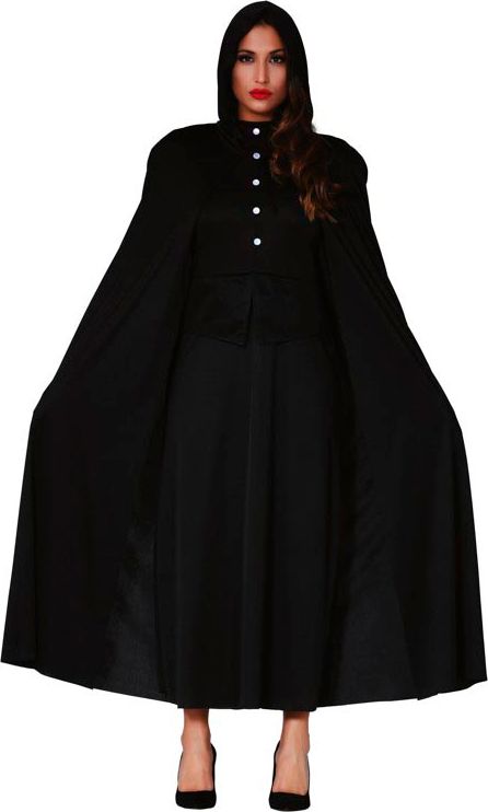 Zwart Lange Cape 135cm