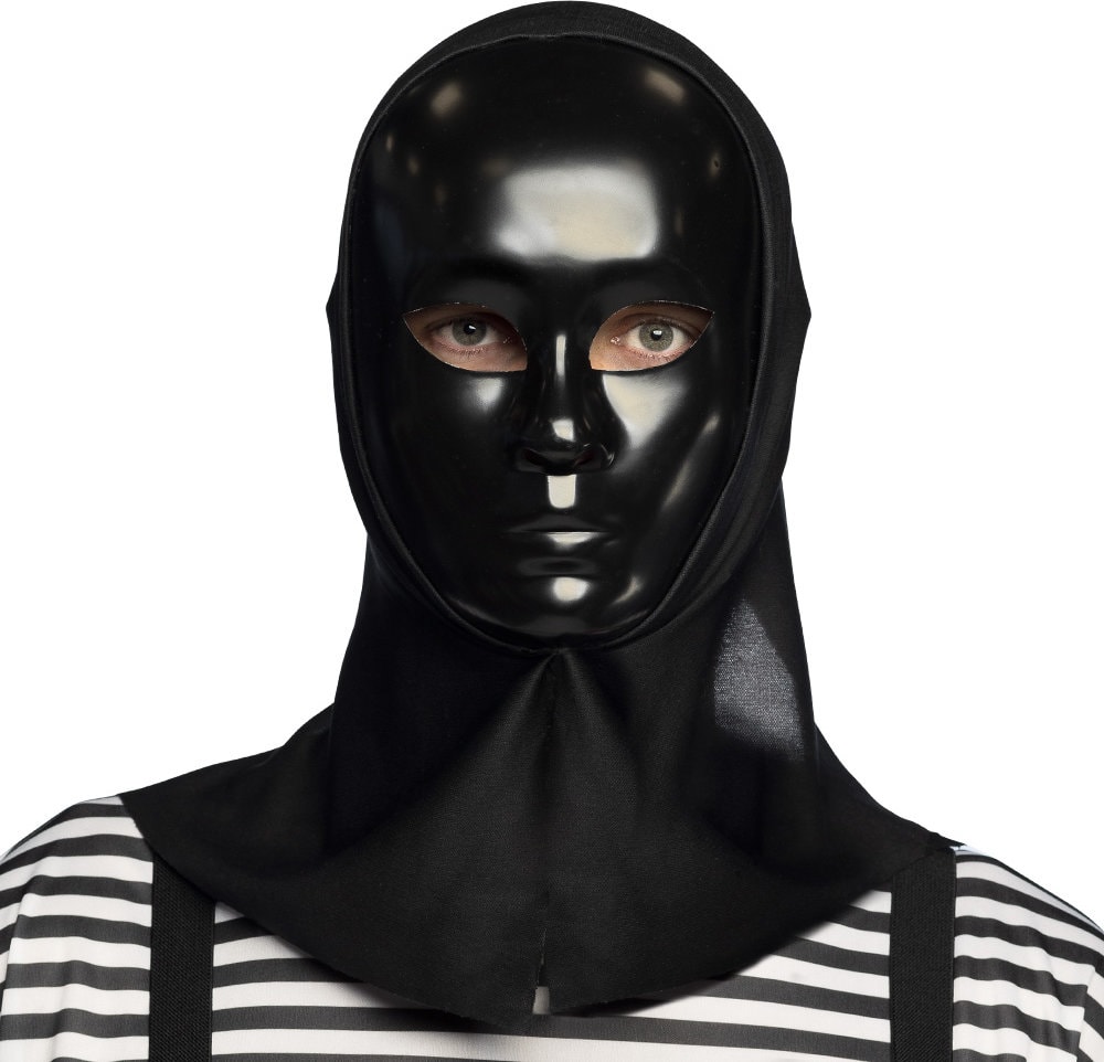 Zwart Mime Masker met Kap