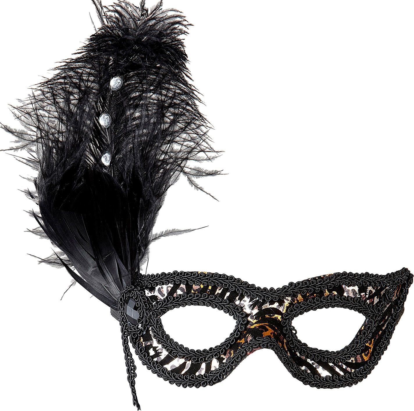 Zwart Oogmasker met Luipaard Print