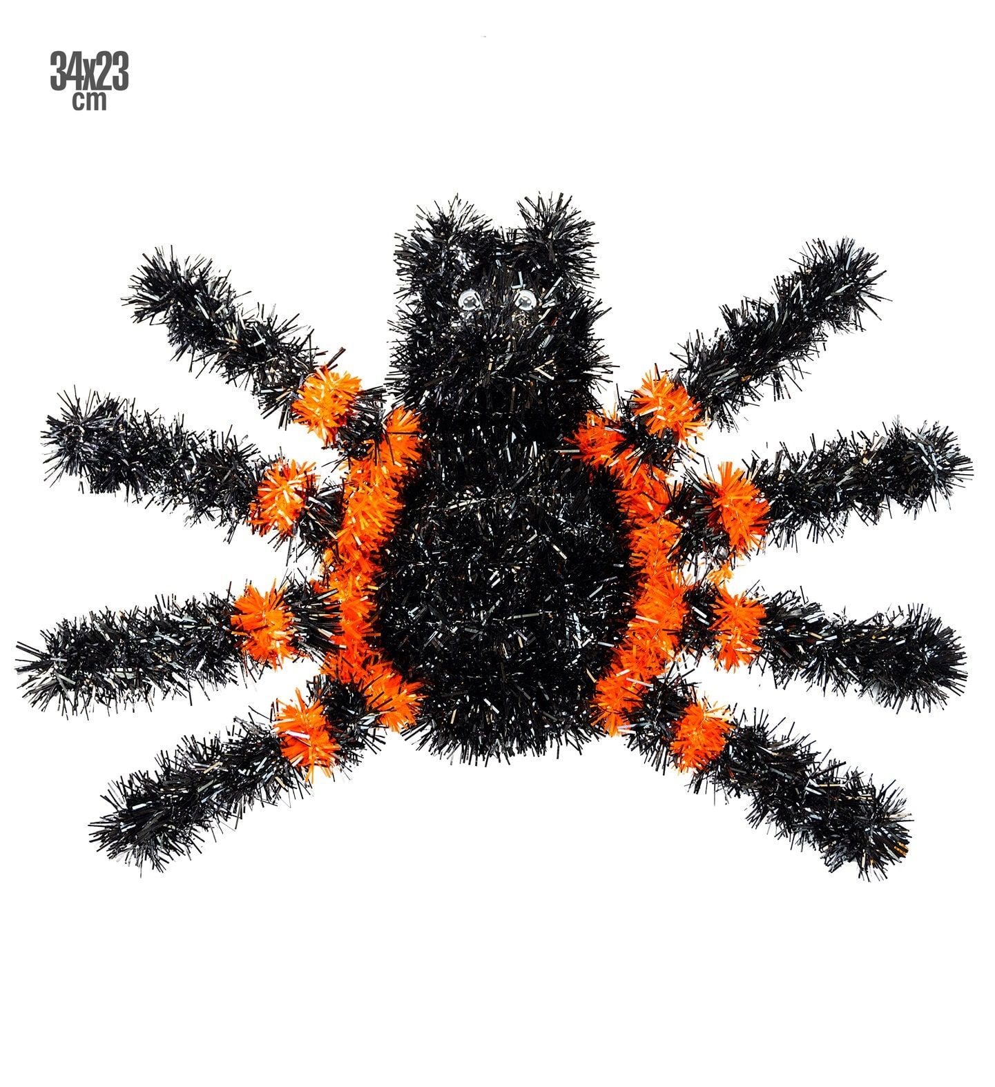 Zwart Oranje Tinsel Spider Poster Wanddecoratie